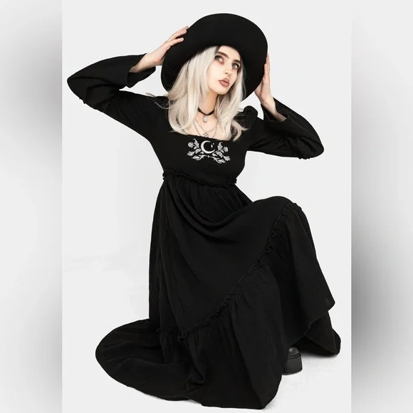 Disturbia Aradia Embroidered Midi Dress US 14 / UK 18 - Picture 7 of 10